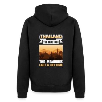 Thaïlande Beach Holiday by the Sea Design Beach Motif - Veste à capuche bio Premium Unisexe - noir - Dos - Nico (187cm)