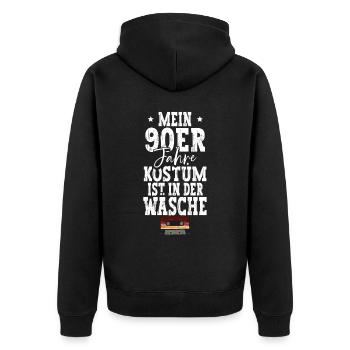 Mein 90er Kostüm Ist In Der Wäsche 90er Jahre - Unisex Premium Bio Zip Hoodie - Schwarz - Hinten - Nico (187cm)