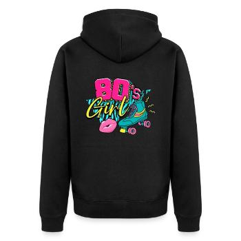 80s 80s Girl - Unisex Premium Organic Zip Hoodie - black - Back - Nico (187cm)