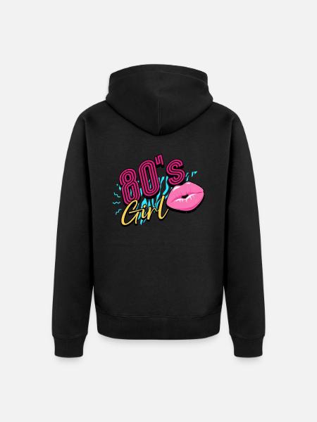 80s 80s Girl - Unisex Premium Organic Zip Hoodie - black
