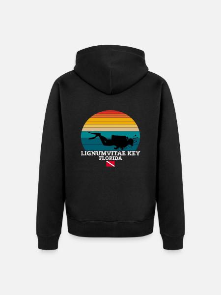 Lignumvitae Key Us Island Plongée - Veste à capuche bio Premium Unisexe - noir