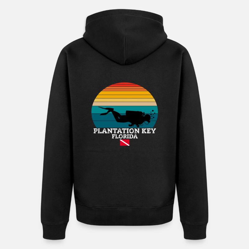 Plantation Key US Island Plongée - Veste à capuche bio Premium Unisexe - noir