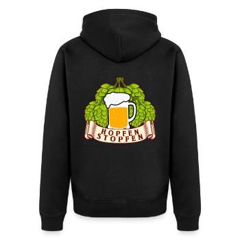 Bierbrauer Brauerei Hopfenstopfen Bier - Unisex Premium Bio Zip Hoodie - Schwarz - Hinten - Nico (187cm)