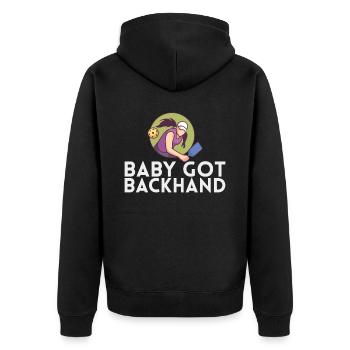 Baby got backhand for pickleball players or - Unisex Premium Organic Zip Hoodie - black - Back - Nico (187cm)