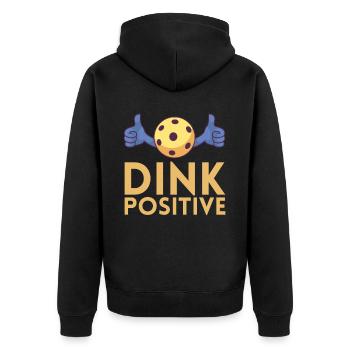 Dink positif pour les joueurs de pickleball ou - Veste à capuche bio Premium Unisexe - noir - Dos - Nico (187cm)