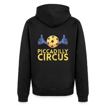 Piccadilly Circus pour les joueurs de pickleball ou - Veste à capuche bio Premium Unisexe - noir - Dos - Nico (187cm)