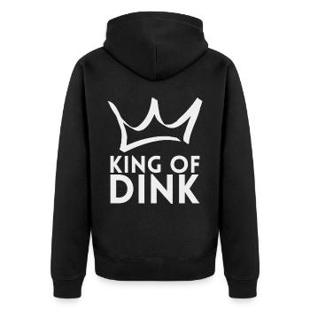 King of Dink pour les joueurs de pickleball ou - Veste à capuche bio Premium Unisexe - noir - Dos - Nico (187cm)