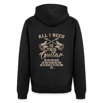 Alles, Was Ich Brauche, Ist Diese Gitarre Und - Unisex Premium Bio Zip Hoodie - Schwarz - Hinten - Nico (187cm)