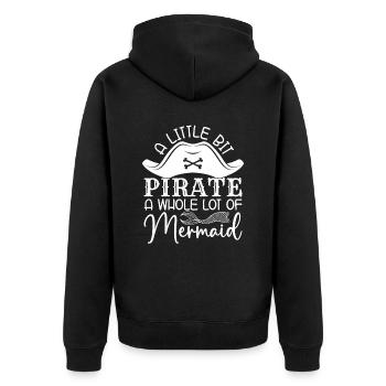 Un peu de pirate, beaucoup de sirène - Veste à capuche bio Premium Unisexe - noir - Dos - Nico (187cm)