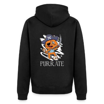 Purrate Pirate Costume Chat Amoureux Mignon - Veste à capuche bio Premium Unisexe - noir - Dos - Nico (187cm)