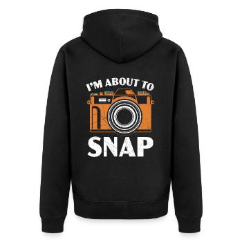 Ich bin im Begriff, Fotografie Kamera Fotograf zu machen - Unisex Premium Bio Zip Hoodie - Schwarz - Hinten - Nico (187cm)