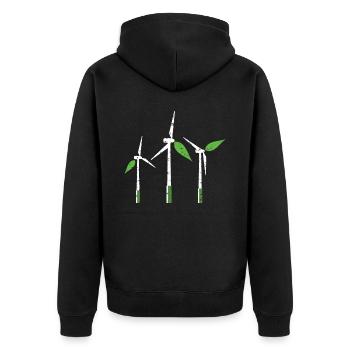 Énergie éolienne renouvelable Passionné d’éoliennes Windtech - Veste à capuche bio Premium Unisexe - noir - Dos - Nico (187cm)