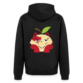 Apple Cat Apple Picking Squad Apple Fruit Lover - Unisex Premium Organic Zip Hoodie - black - Back - Nico (187cm)
