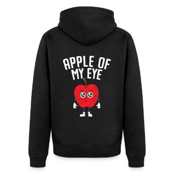 Apple Of My Eye Fruit Lover Apple Picking - Unisex Premium Organic Zip Hoodie - black - Back - Nico (187cm)