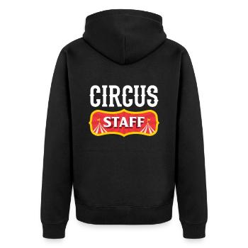 Zirkus Eltern Familie Kindergeburtstag Karneval - Unisex Premium Bio Zip Hoodie - Schwarz - Hinten - Nico (187cm)