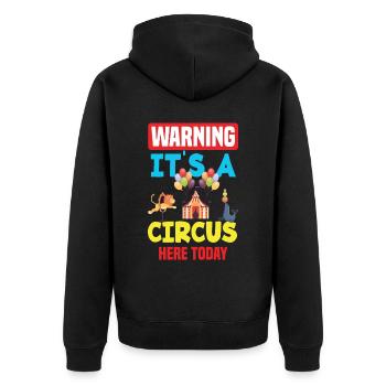 Circus Carnival Children's Birthday Party - Unisex Premium Organic Zip Hoodie - black - Back - Nico (187cm)