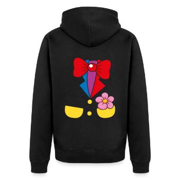 Circus Clown Costume Suit - Unisex Premium Organic Zip Hoodie - black - Back - Nico (187cm)