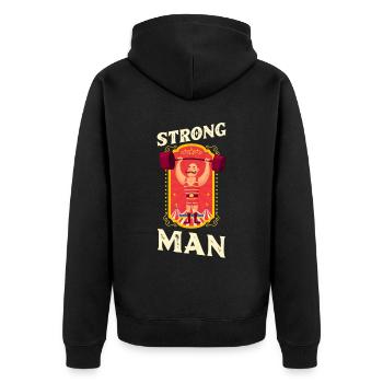 Circus Strong Man - Unisex Premium Organic Zip Hoodie - black - Back - Nico (187cm)