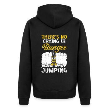 There's No Crying In Bungee Jumping Bungee Jumper - Unisex Premium Organic Zip Hoodie - black - Back - Nico (187cm)