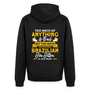 Kampfsportarten Brasilianisches Jiu Jitsu Geschenk - Unisex Premium Bio Zip Hoodie - Schwarz - Hinten - Nico (187cm)