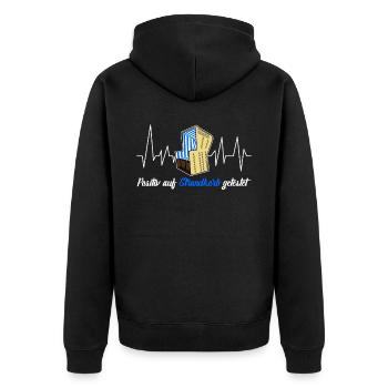 Strandkorb Ostsee Nordsee Urlaub - Unisex Premium Bio Zip Hoodie - Schwarz - Hinten - Nico (187cm)