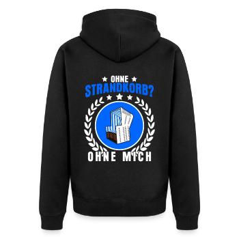 Strandkorb Ostsee Nordsee Strandkörbe - Unisex Premium Bio Zip Hoodie - Schwarz - Hinten - Nico (187cm)