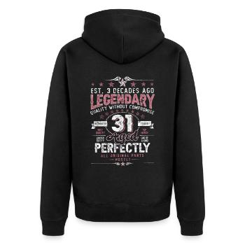 Vintage 31 Aged Perfectly Women on 31st Birthday - Unisex Premium Organic Zip Hoodie - black - Back - Nico (187cm)