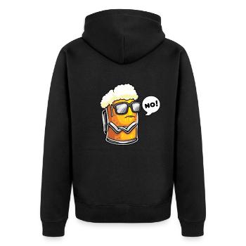 Stures Glas Bier Bierliebhaber - Unisex Premium Bio Zip Hoodie - Schwarz - Hinten - Nico (187cm)