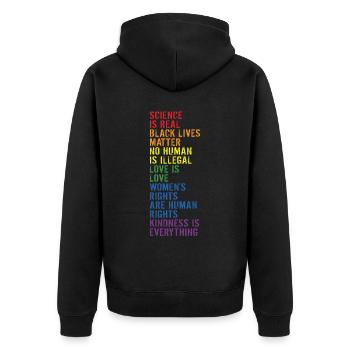 Kindness is everything LGBTQ+ Pride - Unisex Premium Organic Zip Hoodie - black - Back - Nico (187cm)