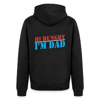 Hallo Hungrig Ich Bin Papa Vater Vater Tag Papi - Unisex Premium Bio Zip Hoodie - Schwarz - Hinten - Nico (187cm)
