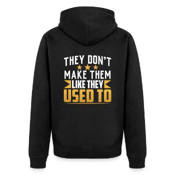 They don't make them like dad used to make them - Unisex Premium Organic Zip Hoodie - black - Back - Nico (187cm)