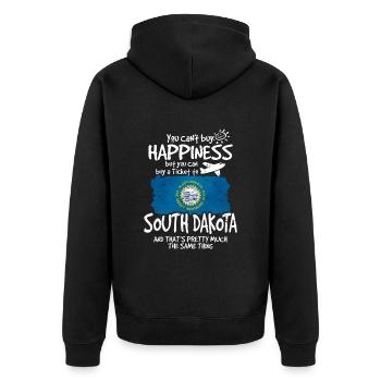 South Carolina - Unisex Premium Bio Zip Hoodie - Schwarz - Hinten - Nico (187cm)