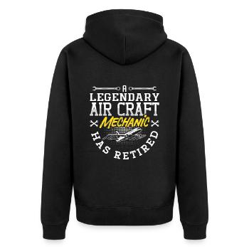 Ein Legendärer Flugzeugmechaniker Im Ruhestand - Unisex Premium Bio Zip Hoodie - Schwarz - Hinten - Nico (187cm)