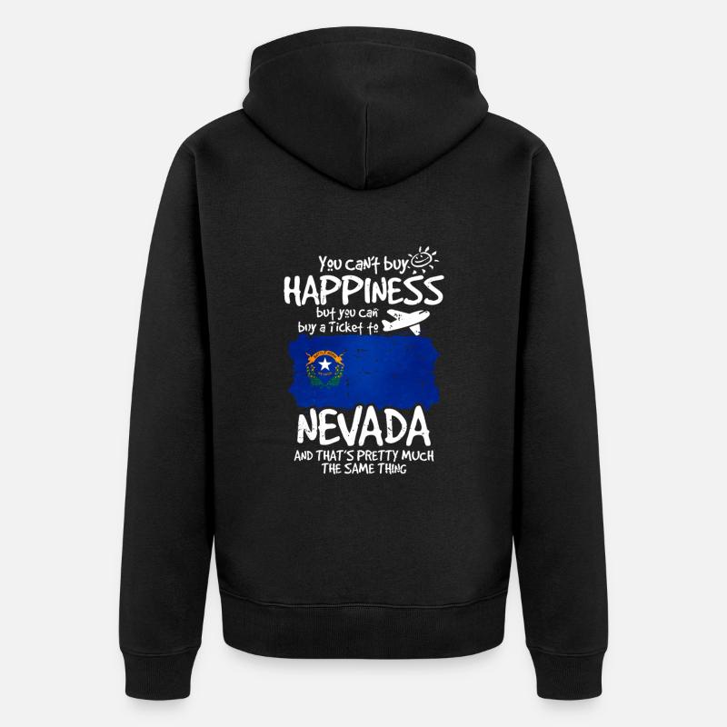 Nevada - Unisex Premium Bio Zip Hoodie - Schwarz