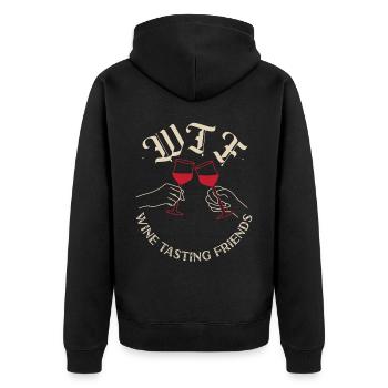 Sommelier Wine Drinking Tasting - Unisex Premium Bio Zip Hoodie - Schwarz - Hinten - Nico (187cm)