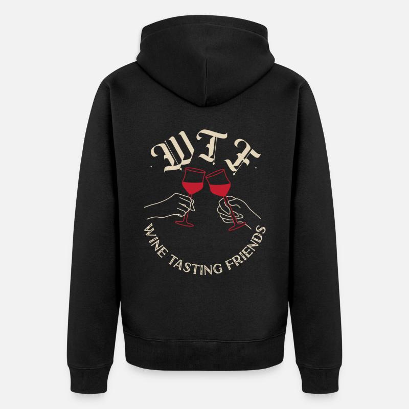 Sommelier Wine Drinking Tasting - Unisex Premium Bio Zip Hoodie - Schwarz
