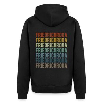Friedrichroda Stadt Retro Vintage - Unisex Premium Bio Zip Hoodie - Schwarz - Hinten - Nico (187cm)