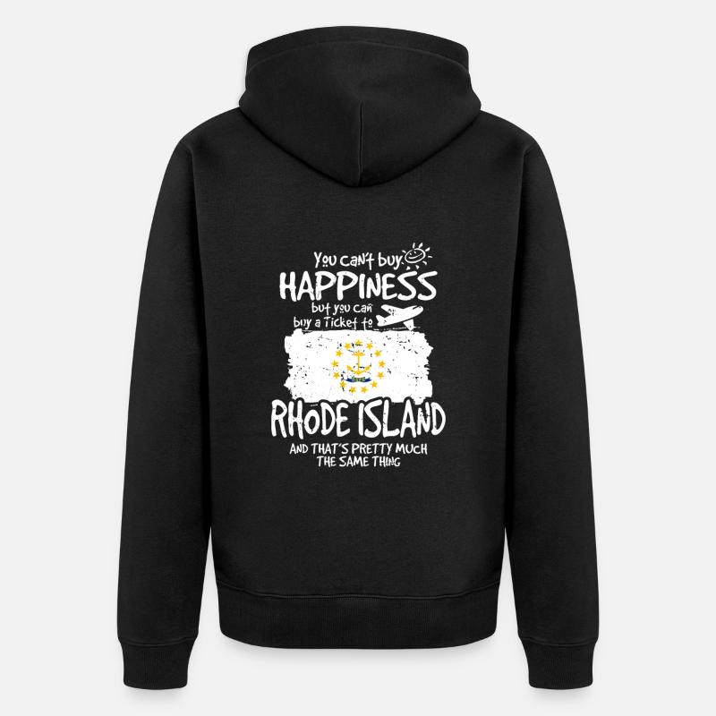 Rhode Island - Unisex Premium Bio Zip Hoodie - Schwarz