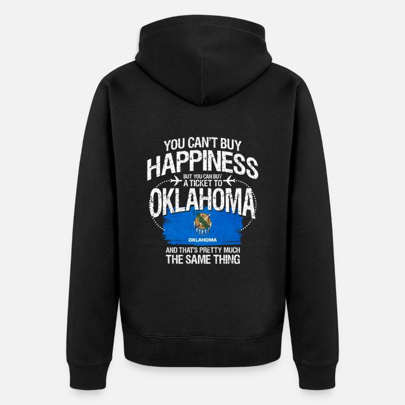 Oklahoma - Unisex Premium Bio Zip Hoodie - Schwarz