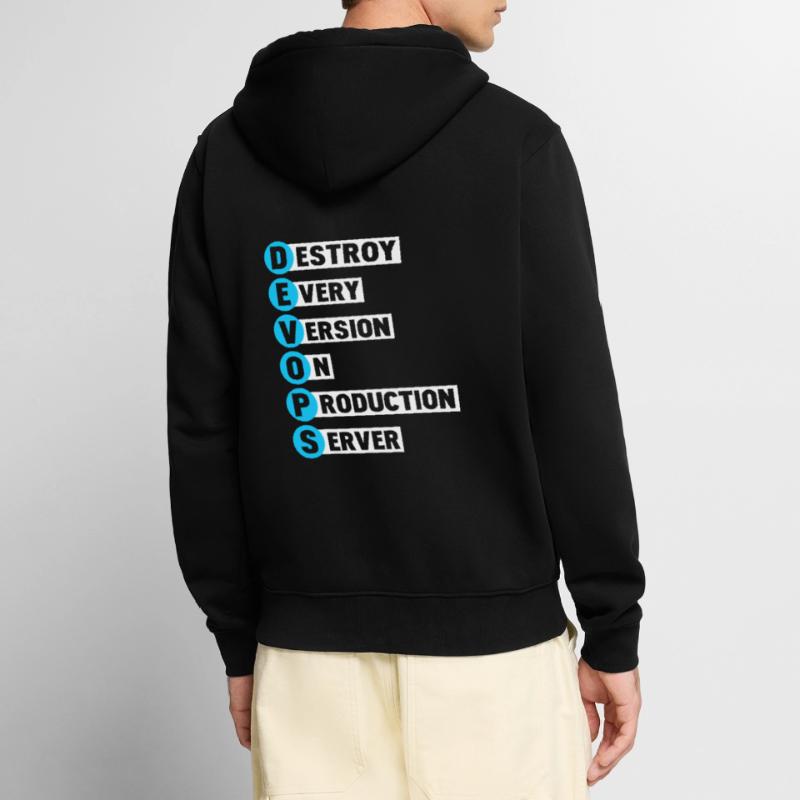 Devops Sys-Admin Entwickler Helden Design Unisex Premium Bio Zip Hoodie