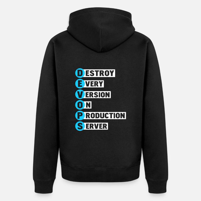 Devops Sys-Admin Entwickler Helden Design - Unisex Premium Bio Zip Hoodie - Schwarz