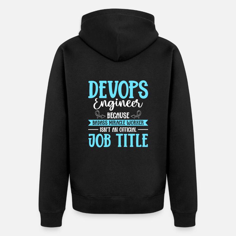Devops Sys-Admin Entwickler - Unisex Premium Bio Zip Hoodie - Schwarz