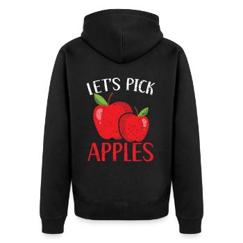 Let's Pick Apples Fruit Lover Apple Picking - Unisex Premium Organic Zip Hoodie - black - Back - Nico (187cm)