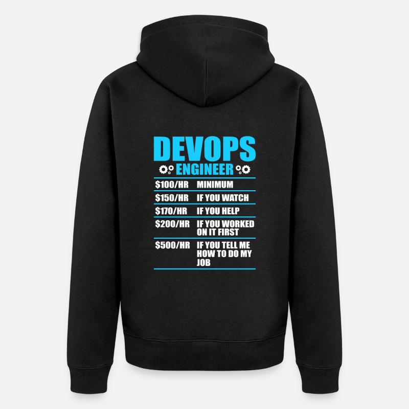 Devops Sys-Admin Developer - Unisex Premium Organic Zip Hoodie - black