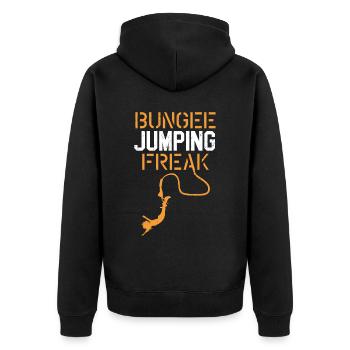 Bungee Jumping Freak Adrenaline Bungee Jumper - Unisex Premium Organic Zip Hoodie - black - Back - Nico (187cm)