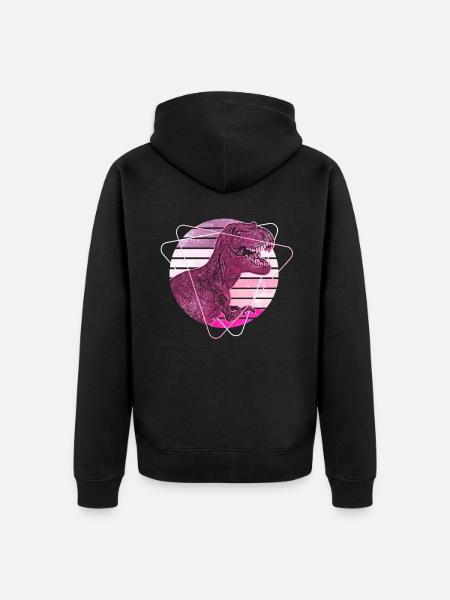 T-Rex Dinosaurs - Unisex Premium Organic Zip Hoodie - black