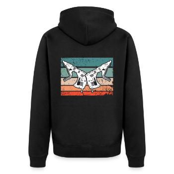 Drywall - Unisex Premium Organic Zip Hoodie - black - Back - Nico (187cm)
