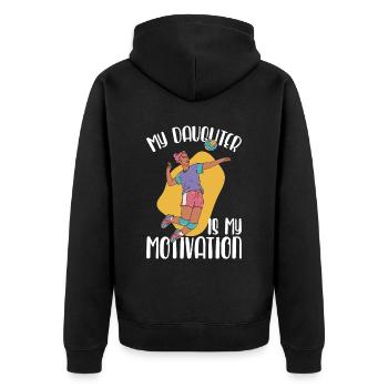 Volleyball Beach Volleyball - Unisex Premium Organic Zip Hoodie - black - Back - Nico (187cm)