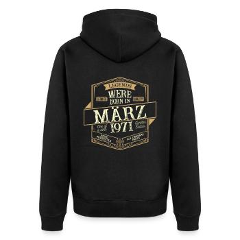 Mars 1971 Anniversaire Homme - Veste à capuche bio Premium Unisexe - noir - Dos - Nico (187cm)