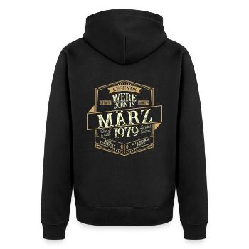 Mars 1979 Anniversaire Homme - Veste à capuche bio Premium Unisexe - noir - Dos - Nico (187cm)